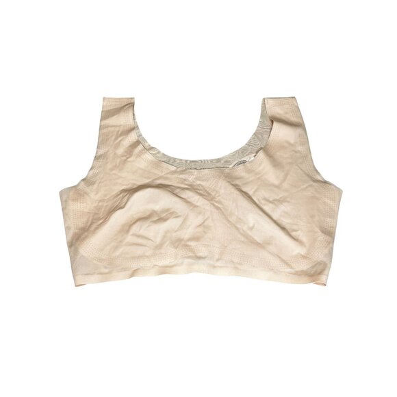 Women’s Seamless Lace Back Beige Crop Tank Top 2XL Stretchy Butterfly Pattern - Picture 4 of 6